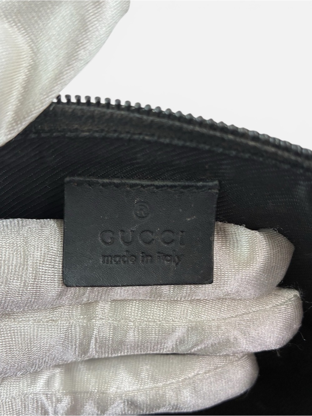 Gucci GG Canvas Black Mini Shoulder Bag Pochette Zip Top Handbag Italy - Picture 8 of 9